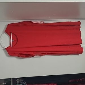 TERRA and sky midi dress with ruching and drawstring on sleeves